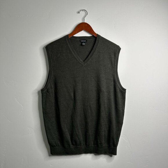 Dark green Y2K vintage sweater vest size large by Van Heusen - Picture 1 of 4